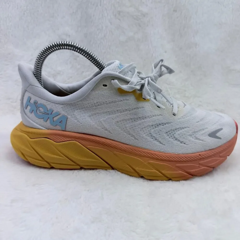 HOKA Arahi 6 Womens Running Shoes Nimbus Cloud Blanc de Blanc Size 7